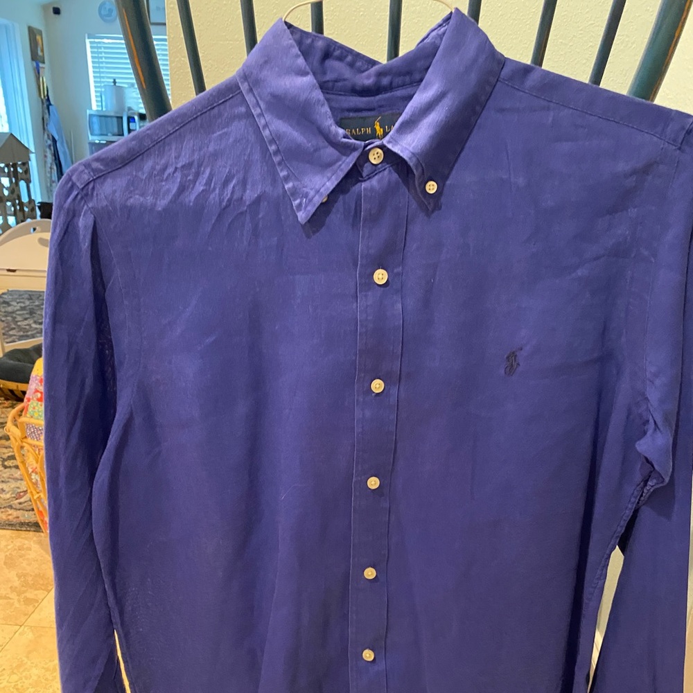 Polo by Ralph Lauren Long Sleeve Linen Shirt, Medium.